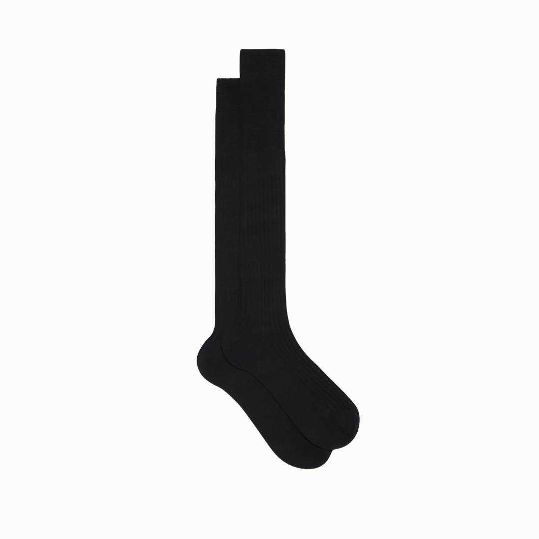 Bresciani Knee Length Executive Ribbed Wool Socks