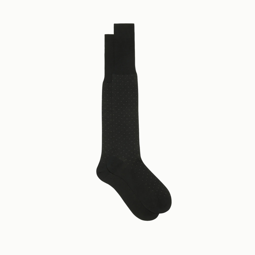 Bresciani Knee Length Executive Polka Dot Wool Socks