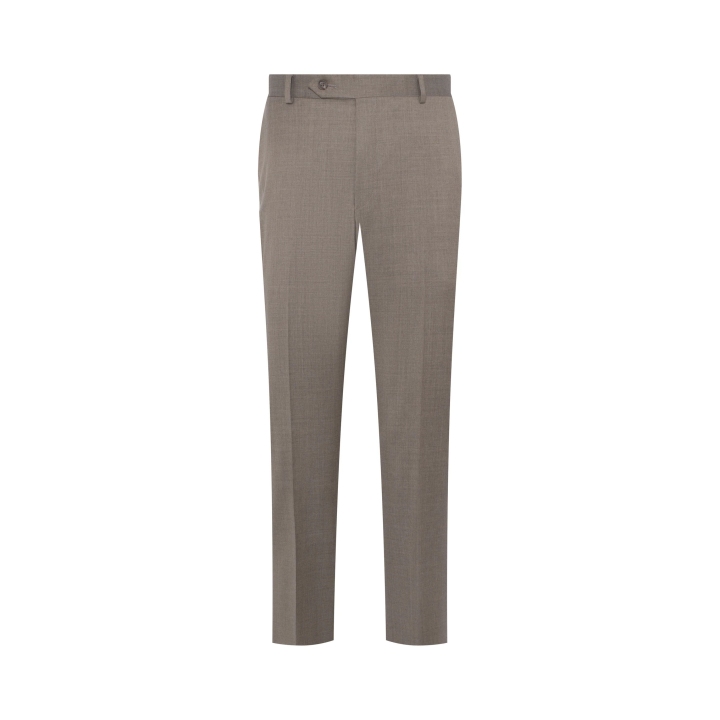 Samuelsohn Taupe Smart Wool Dress Trousers