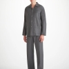 Derek Rose Brushed Cotton Charcoal Herringbone Pyjamas