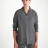 Derek Rose Brushed Cotton Charcoal Herringbone Pyjamas