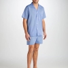 Derek Rose Cotton Batiste Light Blue Shorty Pyjamas