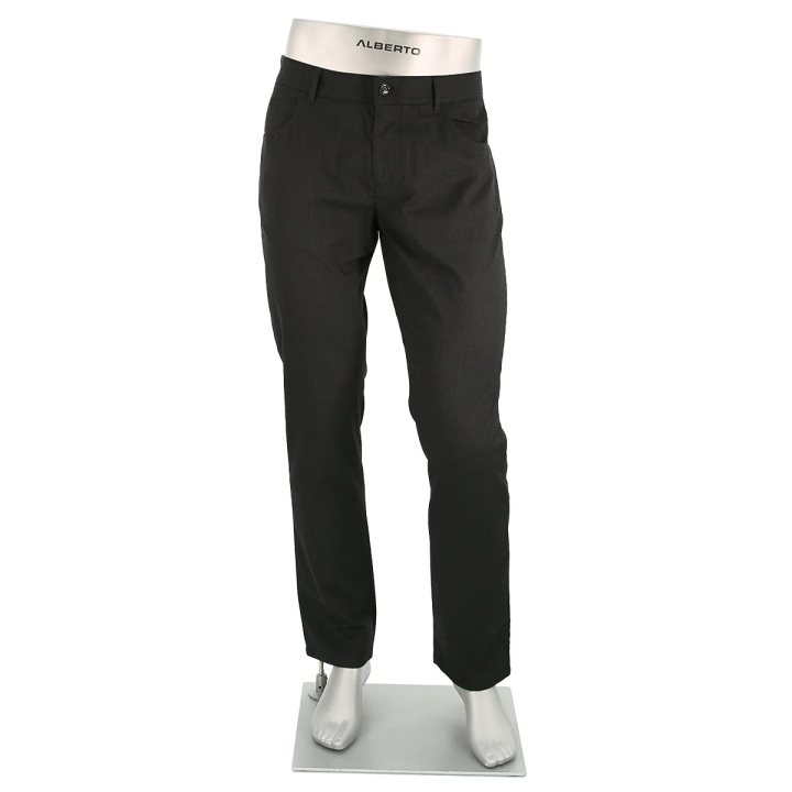 Alberto Black Textured Ceramica Regular Fit Pants