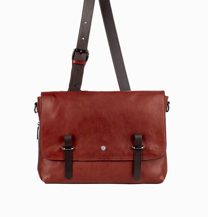 Salvatore Sorrentino Leather Convertible Messenger Bag - 14"