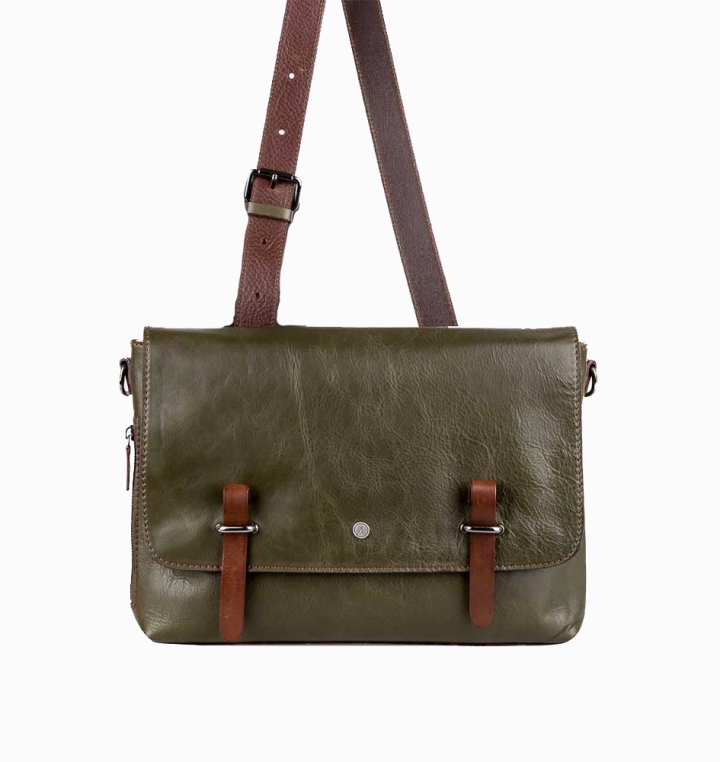 Salvatore Sorrentino Leather Convertible Messenger Bag - 17"