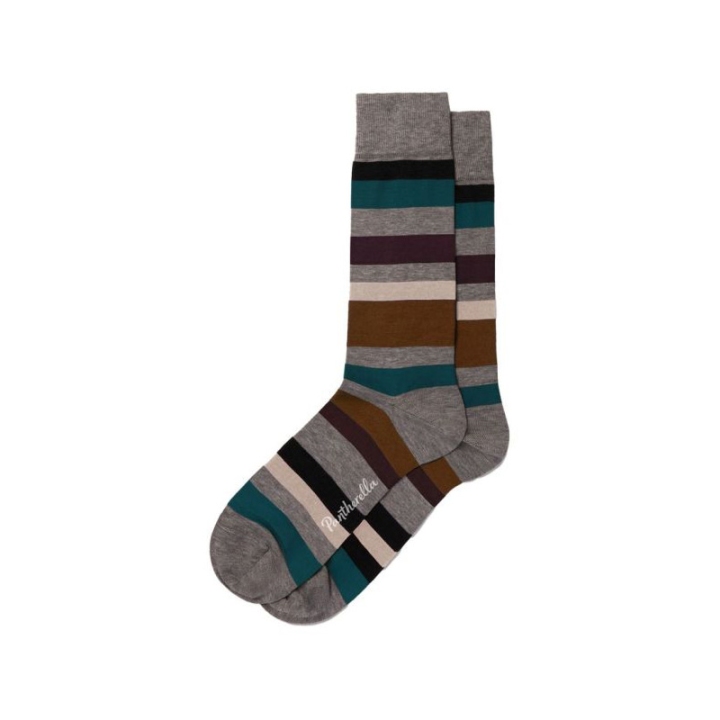Pantherella Block Stripe Cotton Men's Socks
