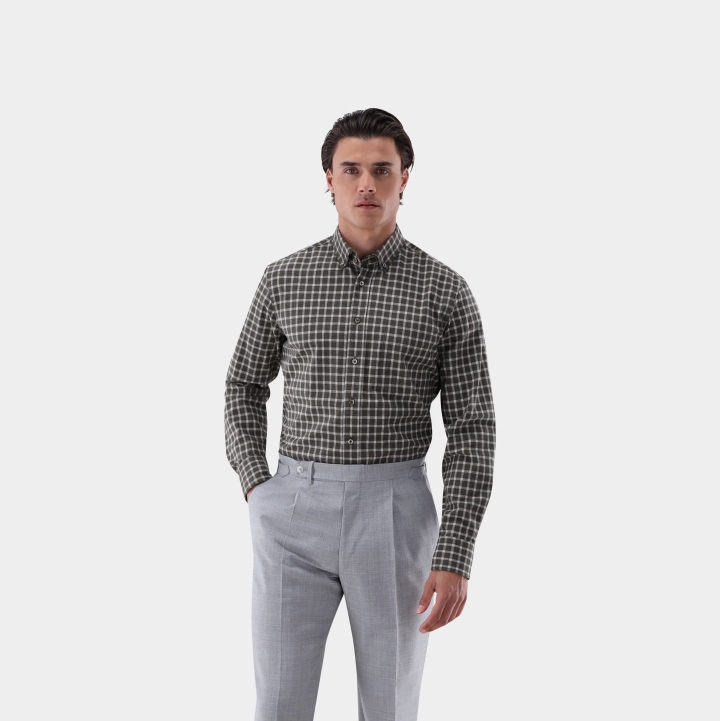 Van Laack Checked Flannel Cotton Shirt