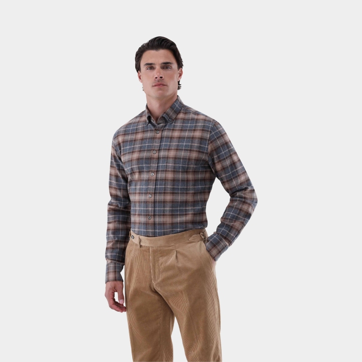 Van Laack Checked Flannel Cotton Shirt