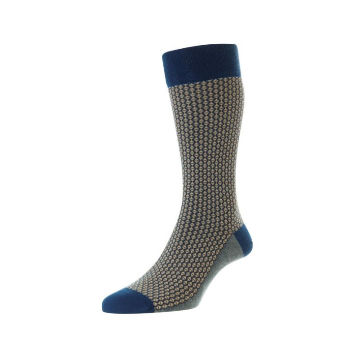 Pantherella Diamond Jacquard Egyptian Cotton Men's Socks