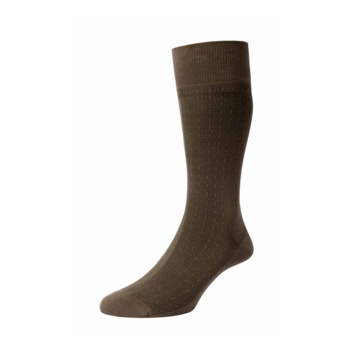 Pantharella Tonal Pattern Egyptian Cotton Men's Socks