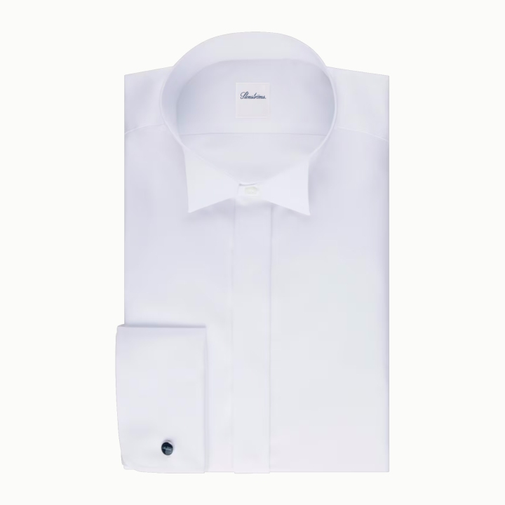 Stenstroms White Wingtip Collar Cotton Tuxedo Shirt