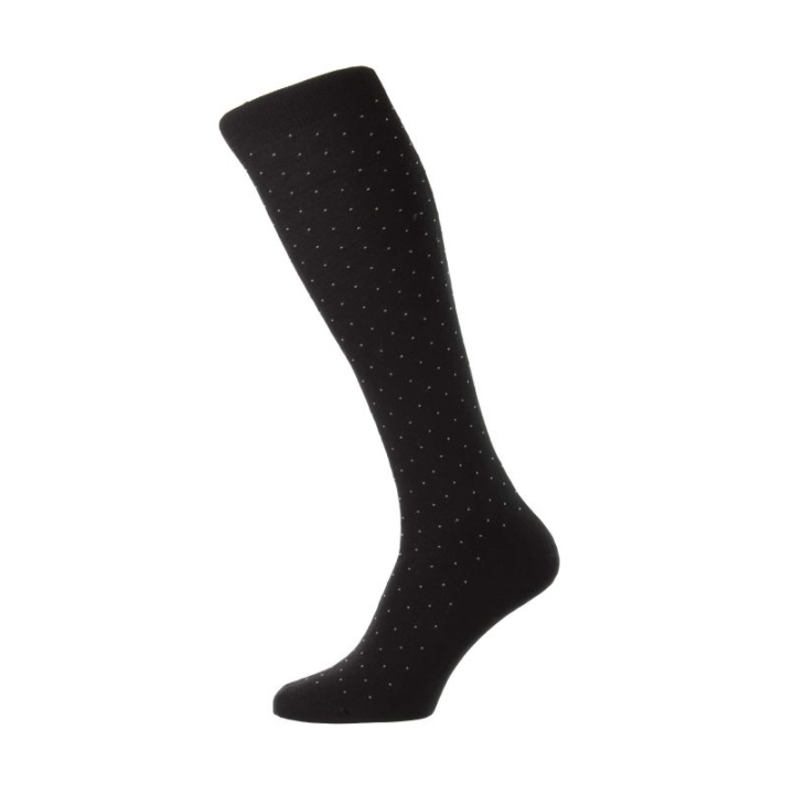 Pantherella Pin Dot Cotton Lisle Long Men's Socks