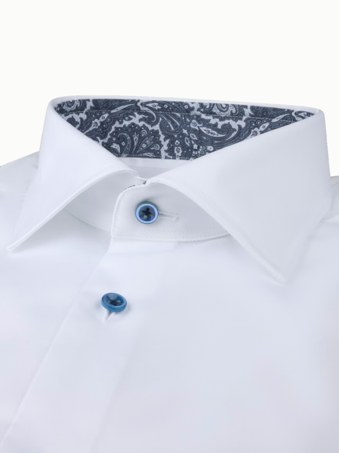 Stenstroms White Twill Regular Fit Cotton Dress Shirt