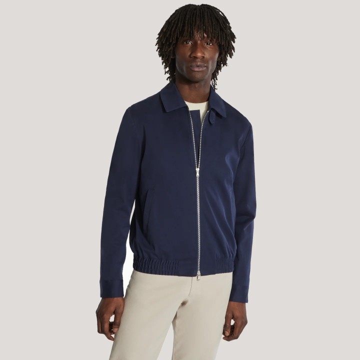 Jack Victor Navy Cotton and Cashmere Bomber Jacket