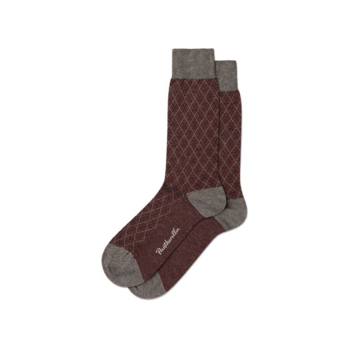 Pantherella Diamond Check Jacquard Cotton Men's Socks