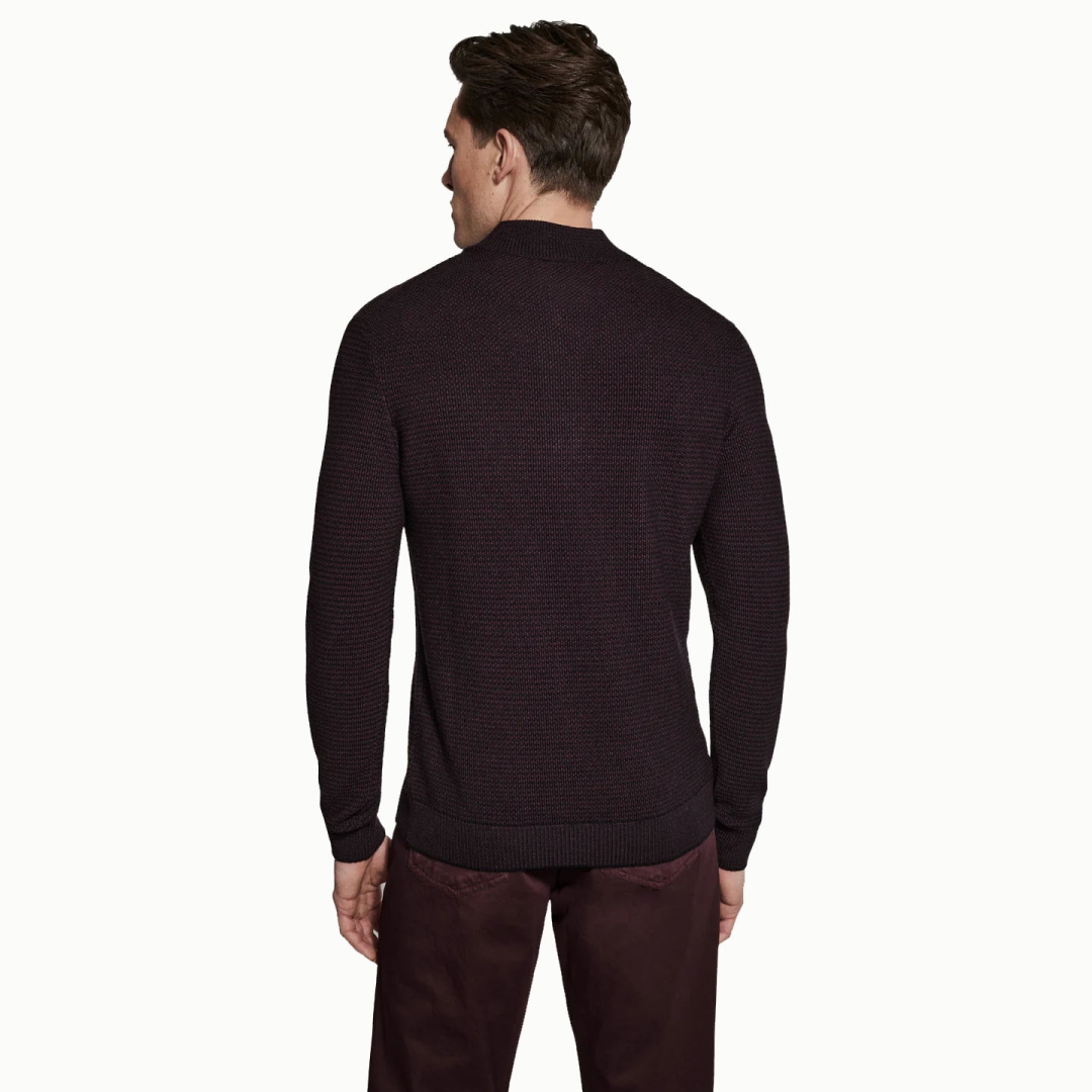 Jack Victor Merino Wool Melange Quarter Zip Sweater