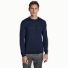 Jack Victor Merino Wool/Silk Navy Long Sleeve Crew Neck Sweater