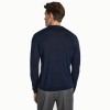 Jack Victor Merino Wool/Silk Navy Long Sleeve Crew Neck Sweater