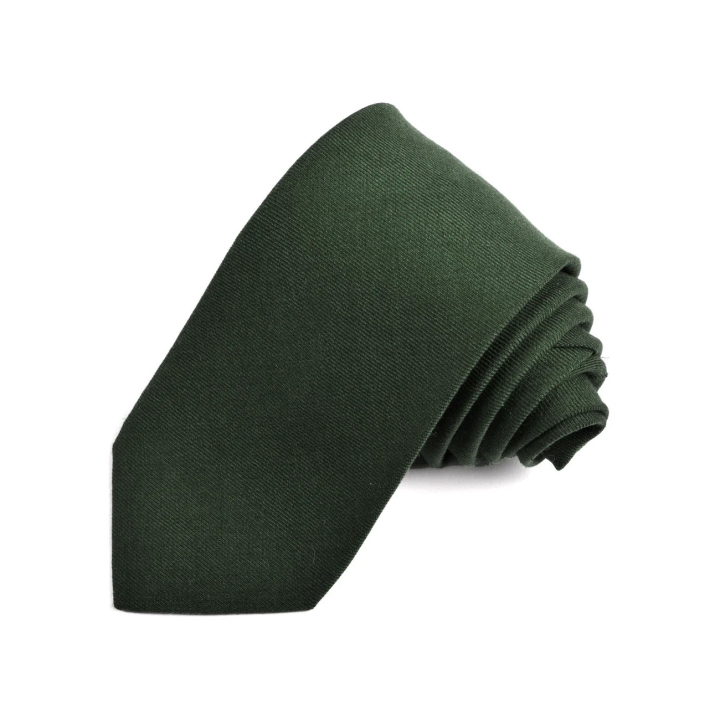 Dion Plain Wool Forest Green Tie