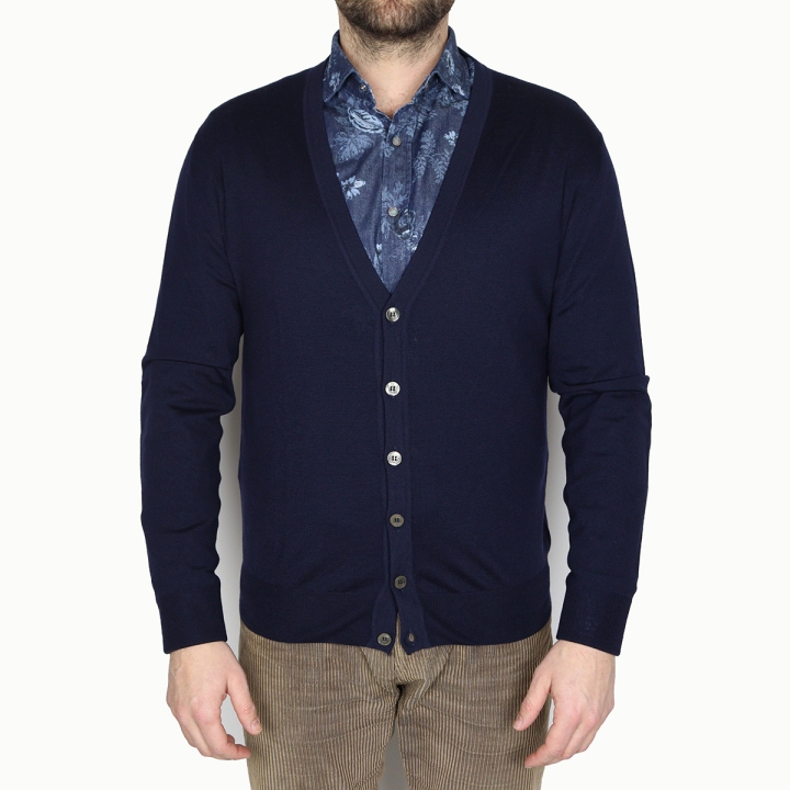 Umberto Vallati Extrafine Merino Wool Lightweight Cardigan Sweater