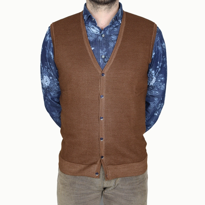 R2 Virgin Wool Sleeveless Cardigan Sweater