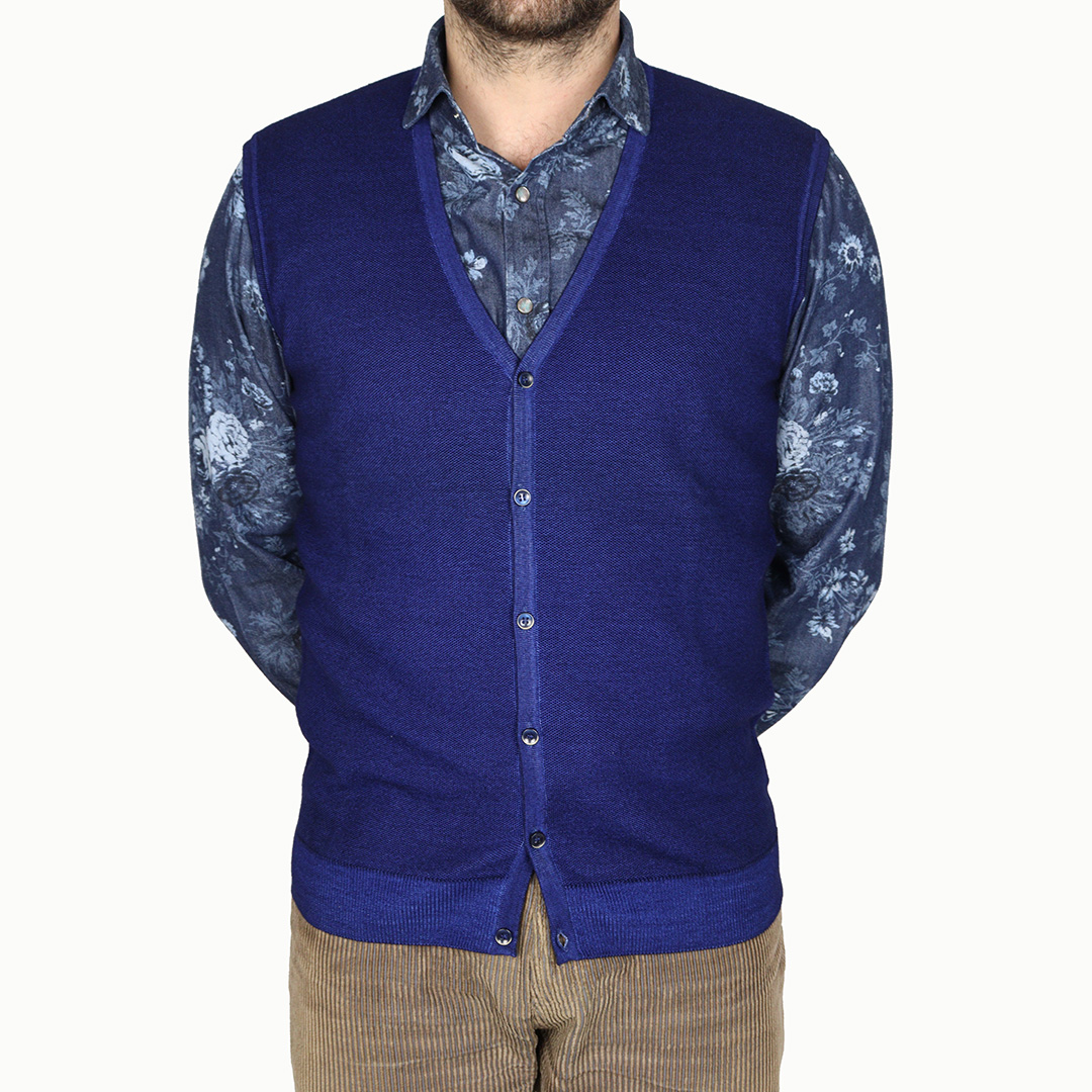 R2 Virgin Wool Sleeveless Cardigan Sweater