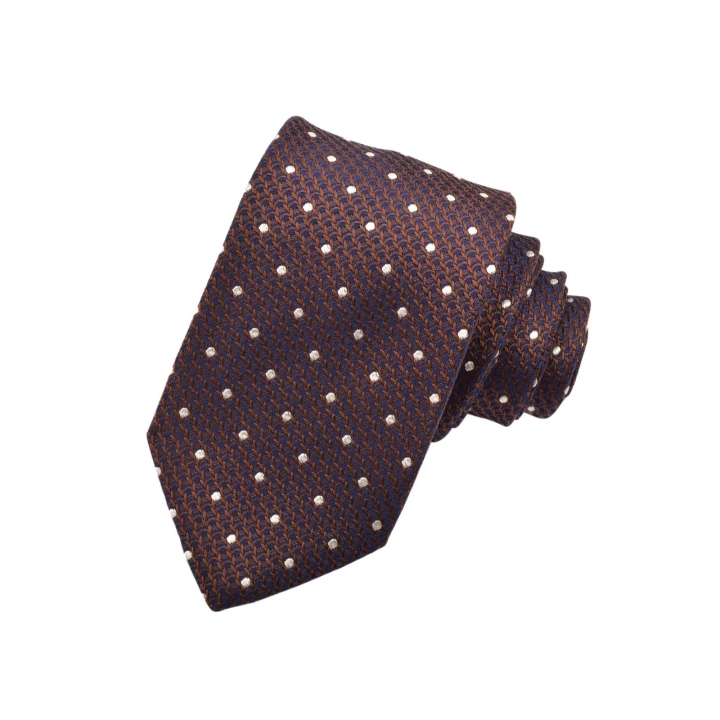 Dion Dark Brown Scale Dot Silk Tie
