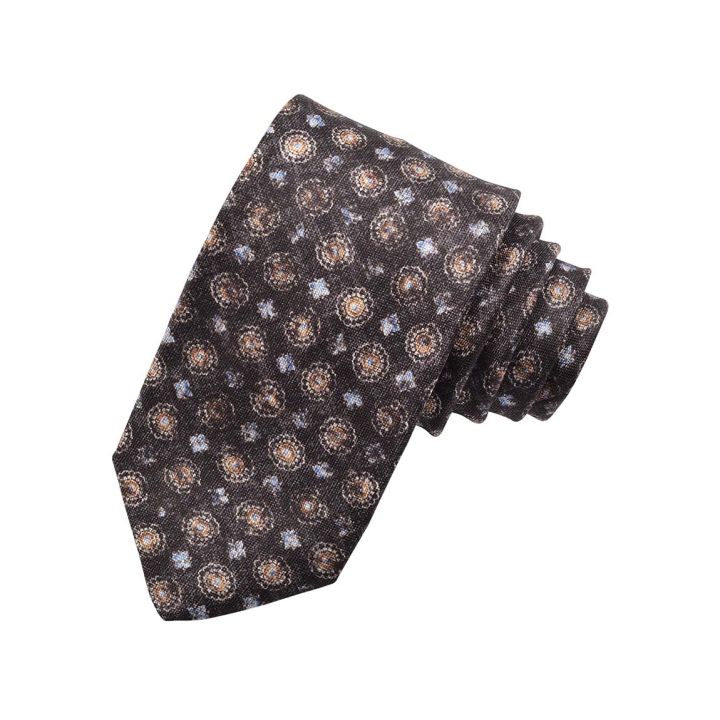 Dion Distressed Medallion Silk Tie