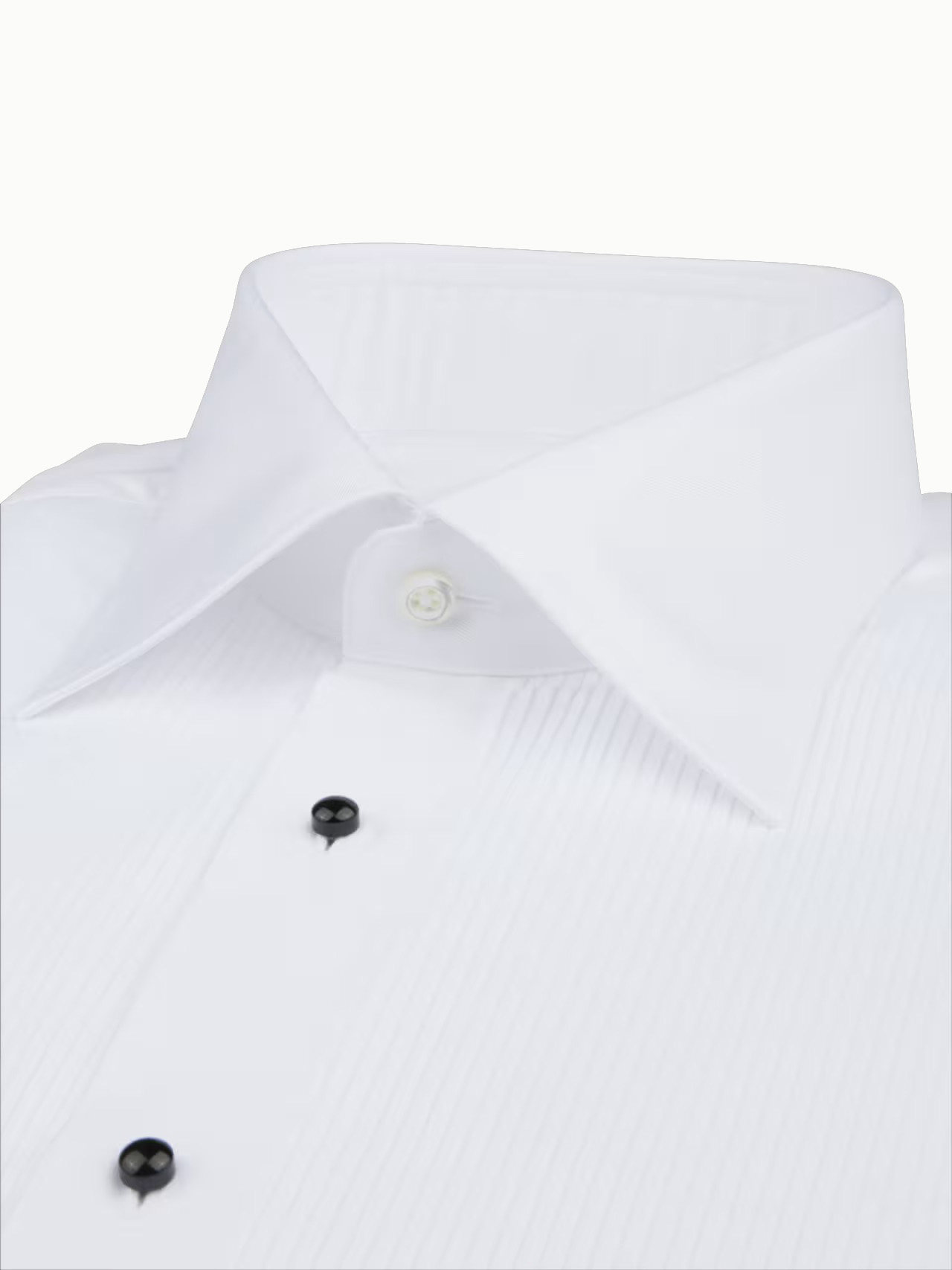 Stenstroms Pleated Cotton Tuxedo Shirt with Stud Front