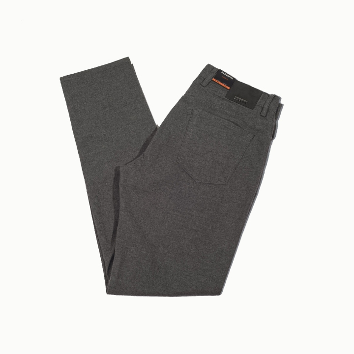 Alberto Regular Fit Wool-Look Cotton Ceramica Pants