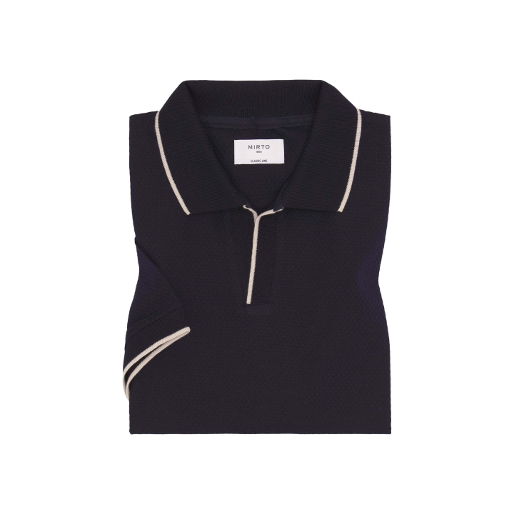 Mirto Navy Blue Knit Cotton Polo