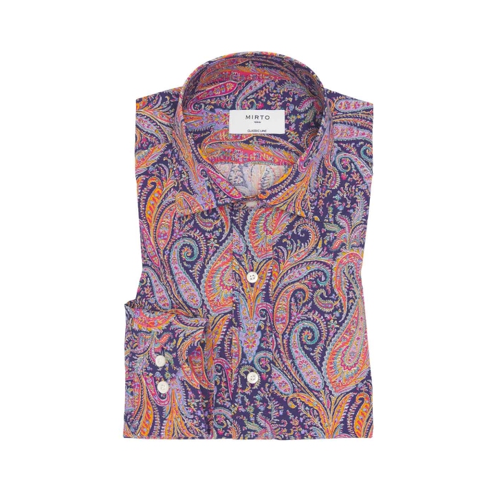 Mirto Multicolor Lyberty Print Cotton Shirt