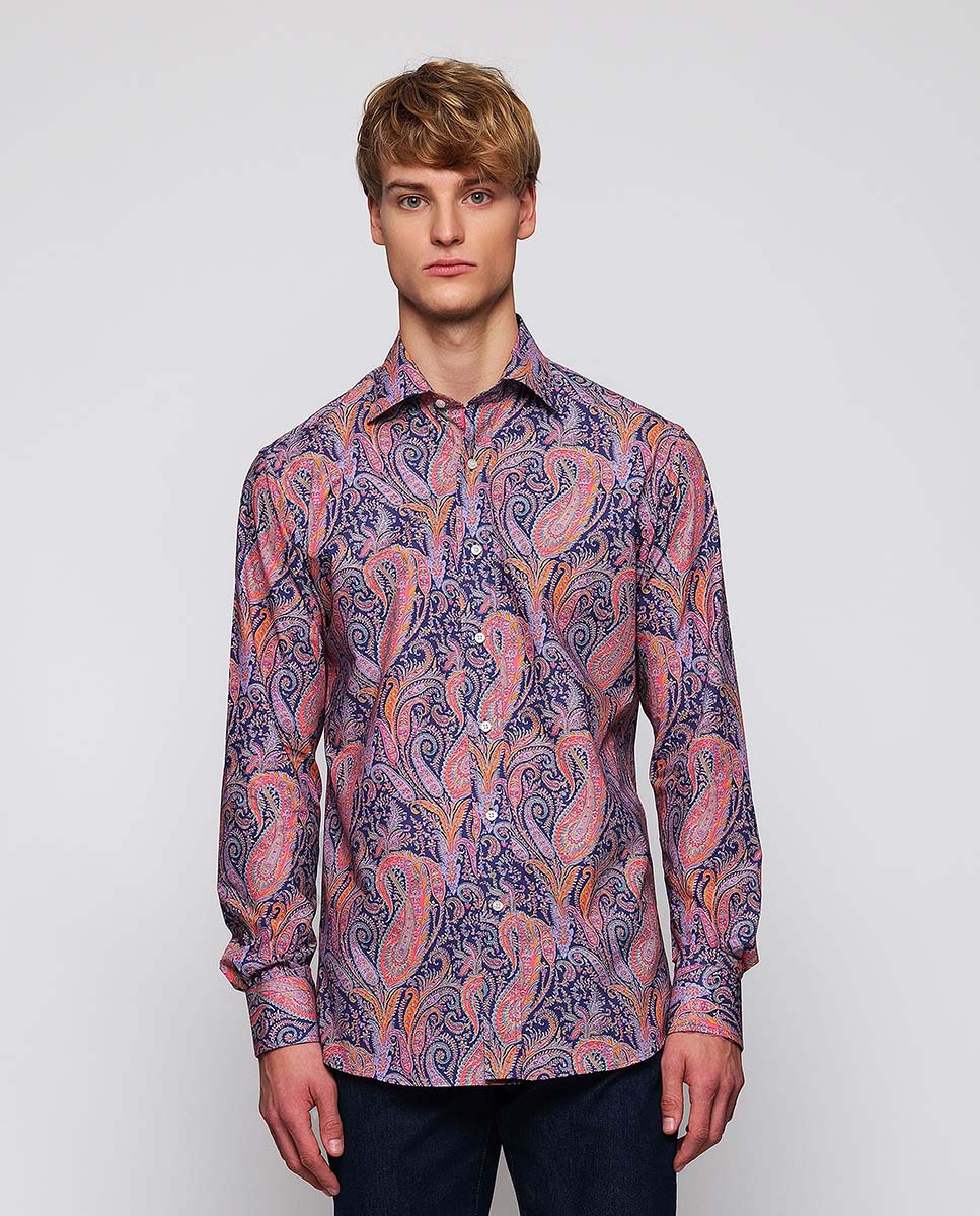 Mirto Multicolor Lyberty Print Cotton Shirt