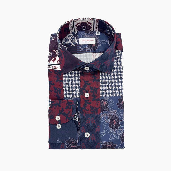 Cordone Patchwork Floral Cotton Shirt