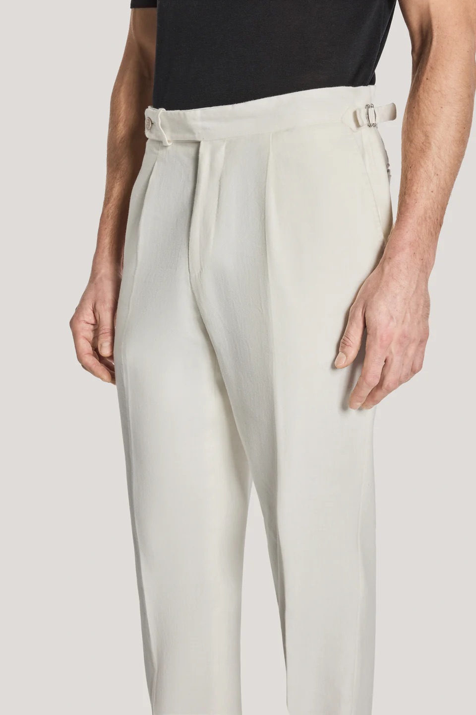 Jack Victor Tailored Linen/Cotton Trouser with Side Fasteners