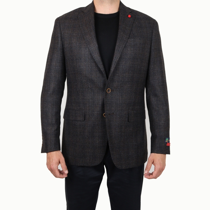TailoRED Charcoal/Brown Wool/Silk/Cashmere Sports Jacket