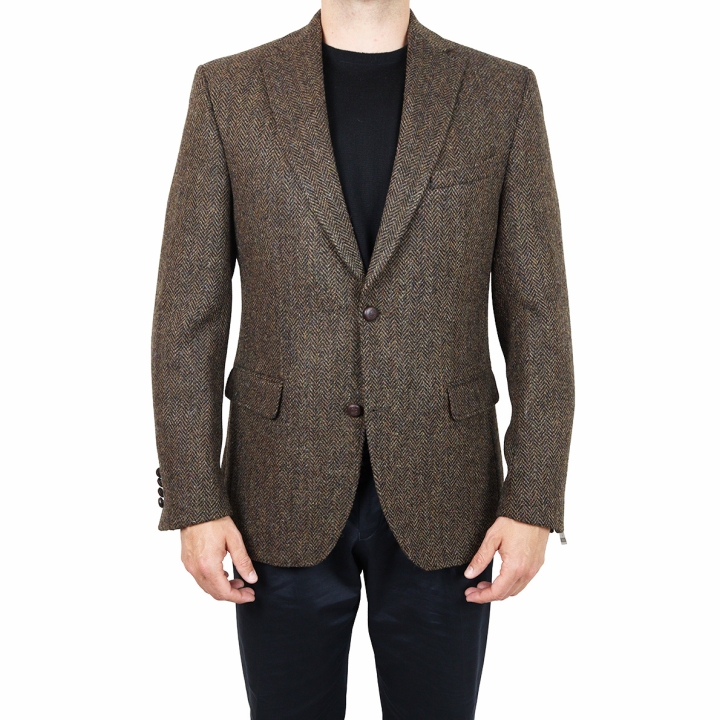 Carl Gross Brown Herringbone Harris Tweed Jacket