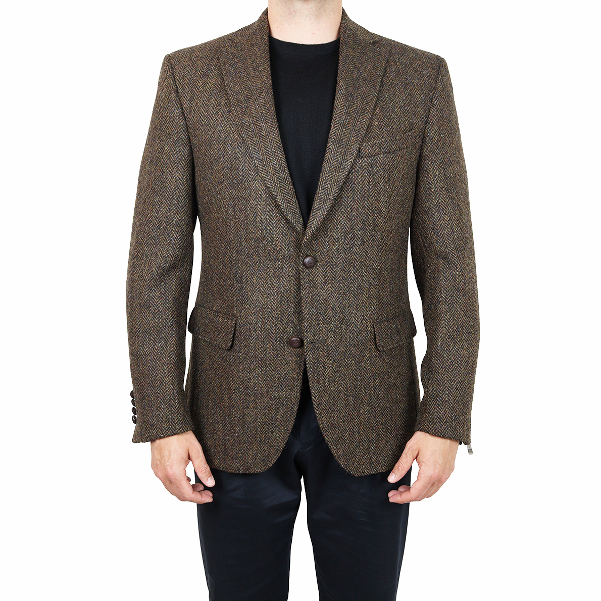 Carl Gross Brown Herringbone Harris Tweed Jacket