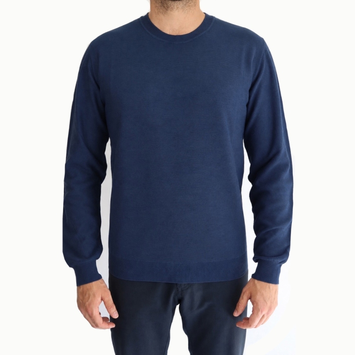 Umberto Vallati Round Neck Knitted Cotton Sweater