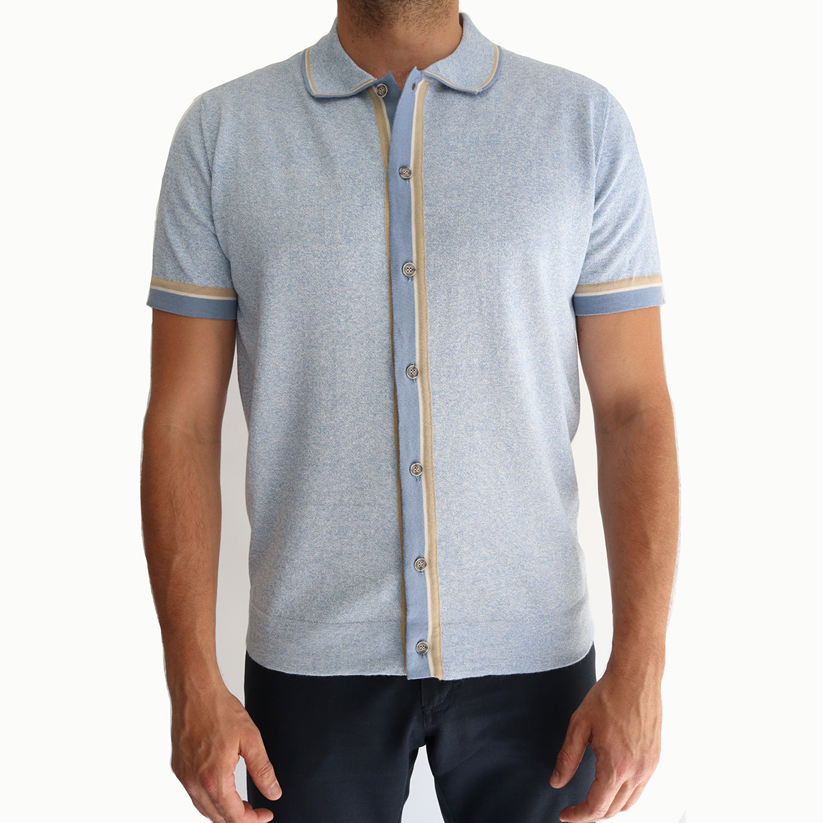 Codice Short Sleeve Knit Cotton Shirt