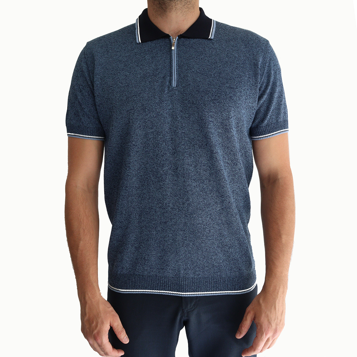 Codice Cotton Knit Zip Polo