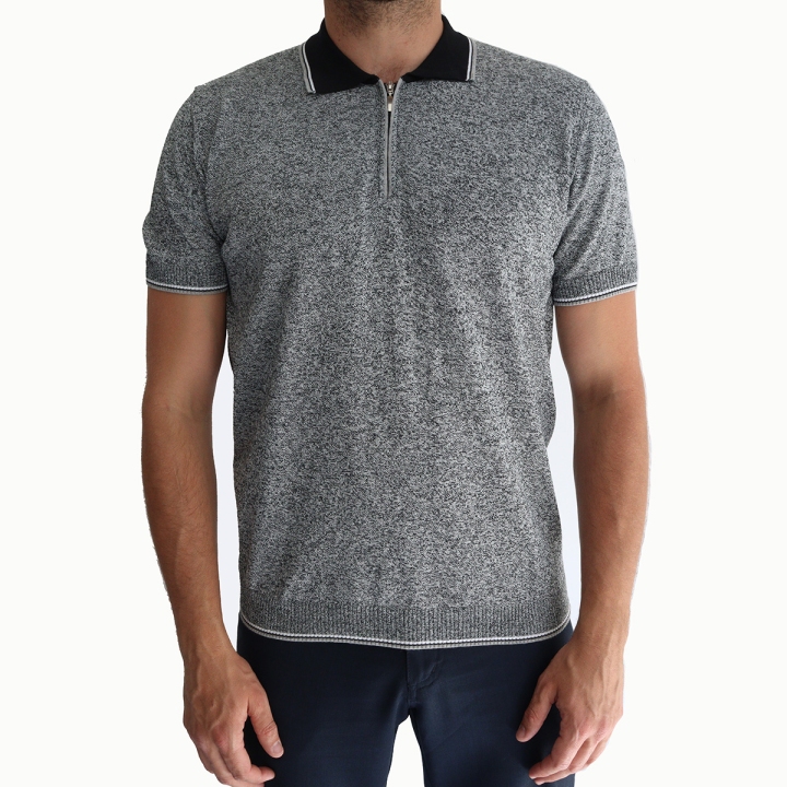 Codice Cotton Knit Zip Polo