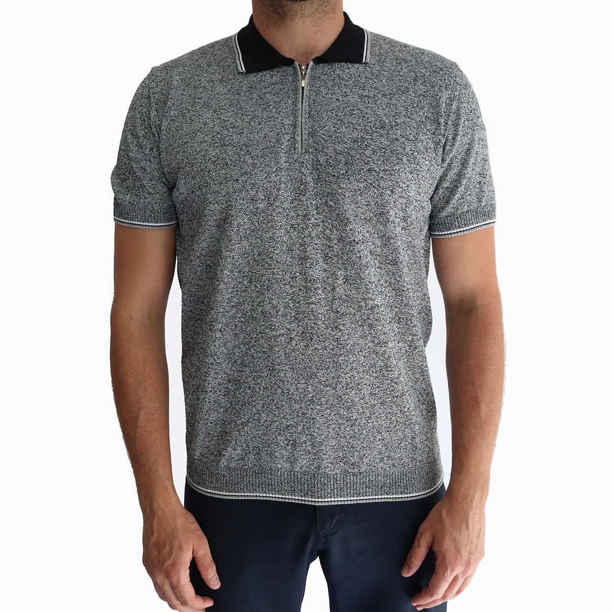 Codice Cotton Knit Zip Polo